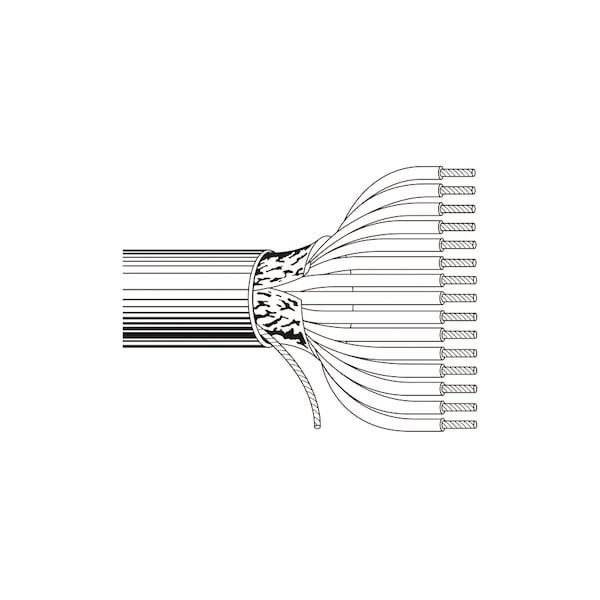 Belden Multi-Conductor Cable, AWM, 24 AWG, 6 C, Chrome, PVC, Stranded, 300V AC, Indoor, 5000 ft 9536 0605000 - main